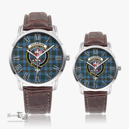Scottish Cockburn Modern Family Crest Quartz Watch With Leather Strap - Tartan Watch Instafamous Quartz Leather Strap Plaid Watch Scottish Plaid Tartan Plaid - ScotsTee - scotstee.com