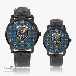 Scottish Cockburn Modern Family Crest Quartz Watch With Leather Strap - Tartan Watch Instafamous Quartz Leather Strap Plaid Watch Scottish Plaid Tartan Plaid - ScotsTee - scotstee.com