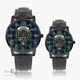 Scottish Forbes Modern Family Crest Quartz Watch With Leather Strap - Tartan Watch Instafamous Quartz Leather Strap Plaid Watch Scottish Plaid Tartan Plaid - ScotsTee - scotstee.com