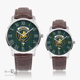 Scottish Campbell of Argyll #02 Family Crest Quartz Watch With Leather Strap - Tartan Watch Instafamous Quartz Leather Strap Plaid Watch Scottish Plaid Tartan Plaid - ScotsTee - scotstee.com