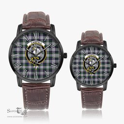 Scottish Campbell of Cawdor Dress Family Crest Quartz Watch With Leather Strap - Tartan Watch Instafamous Quartz Leather Strap Plaid Watch Scottish Plaid Tartan Plaid - ScotsTee - scotstee.com