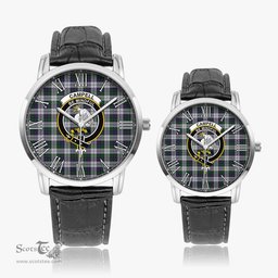 Scottish Campbell of Cawdor Dress Family Crest Quartz Watch With Leather Strap - Tartan Watch Instafamous Quartz Leather Strap Plaid Watch Scottish Plaid Tartan Plaid - ScotsTee - scotstee.com