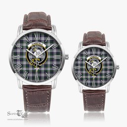 Scottish Campbell of Cawdor Dress Family Crest Quartz Watch With Leather Strap - Tartan Watch Instafamous Quartz Leather Strap Plaid Watch Scottish Plaid Tartan Plaid - ScotsTee - scotstee.com
