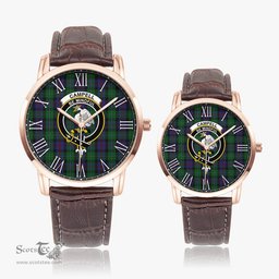Scottish Campbell of Cawdor Family Crest Quartz Watch With Leather Strap - Tartan Watch Instafamous Quartz Leather Strap Plaid Watch Scottish Plaid Tartan Plaid - ScotsTee - scotstee.com