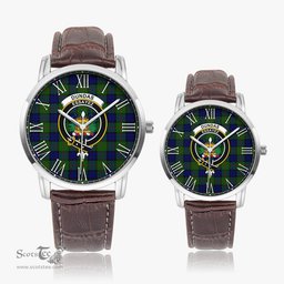 Scottish Dundas Modern Family Crest Quartz Watch With Leather Strap - Tartan Watch Instafamous Quartz Leather Strap Plaid Watch Scottish Plaid Tartan Plaid - ScotsTee - scotstee.com