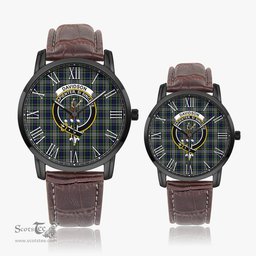 Scottish Davidson of Tulloch Dress Family Crest Quartz Watch With Leather Strap - Tartan Watch Instafamous Quartz Leather Strap Plaid Watch Scottish Plaid Tartan Plaid - ScotsTee - scotstee.com