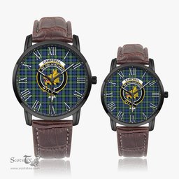 Scottish Campbell Argyll Ancient Family Crest Quartz Watch With Leather Strap - Tartan Watch Instafamous Quartz Leather Strap Plaid Watch Scottish Plaid Tartan Plaid - ScotsTee - scotstee.com