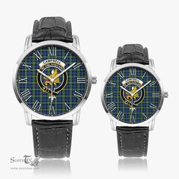 Scottish Campbell Argyll Ancient Family Crest Quartz Watch With Leather Strap - Tartan Watch Instafamous Quartz Leather Strap Plaid Watch Scottish Plaid Tartan Plaid - ScotsTee - scotstee.com