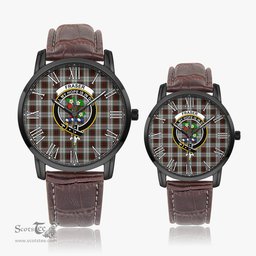 Scottish Fraser Dress Family Crest Quartz Watch With Leather Strap - Tartan Watch Instafamous Quartz Leather Strap Plaid Watch Scottish Plaid Tartan Plaid - ScotsTee - scotstee.com