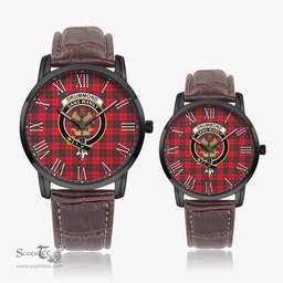 Scottish Drummond Modern Family Crest Quartz Watch With Leather Strap - Tartan Watch Instafamous Quartz Leather Strap Plaid Watch Scottish Plaid Tartan Plaid - ScotsTee - scotstee.com