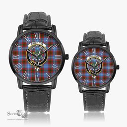 Scottish Crichton Family Crest Quartz Watch With Leather Strap - Tartan Watch Instafamous Quartz Leather Strap Plaid Watch Scottish Plaid Tartan Plaid - ScotsTee - scotstee.com