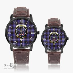 Scottish Dunlop Modern Family Crest Quartz Watch With Leather Strap - Tartan Watch Instafamous Quartz Leather Strap Plaid Watch Scottish Plaid Tartan Plaid - ScotsTee - scotstee.com