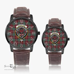 Scottish Crawford Modern Family Crest Quartz Watch With Leather Strap - Tartan Watch Instafamous Quartz Leather Strap Plaid Watch Scottish Plaid Tartan Plaid - ScotsTee - scotstee.com