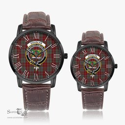 Scottish Douglas Ancient Red Family Crest Quartz Watch With Leather Strap - Tartan Watch Instafamous Quartz Leather Strap Plaid Watch Scottish Plaid Tartan Plaid - ScotsTee - scotstee.com