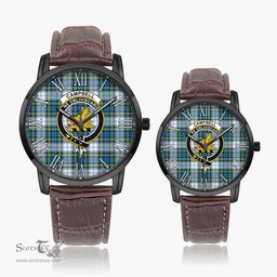 Scottish Campbell Dress Ancient Family Crest Quartz Watch With Leather Strap - Tartan Watch Instafamous Quartz Leather Strap Plaid Watch Scottish Plaid Tartan Plaid - ScotsTee - scotstee.com
