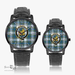 Scottish Campbell Dress Ancient Family Crest Quartz Watch With Leather Strap - Tartan Watch Instafamous Quartz Leather Strap Plaid Watch Scottish Plaid Tartan Plaid - ScotsTee - scotstee.com