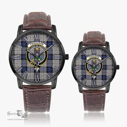 Scottish Ferguson Dress Family Crest Quartz Watch With Leather Strap - Tartan Watch Instafamous Quartz Leather Strap Plaid Watch Scottish Plaid Tartan Plaid - ScotsTee - scotstee.com