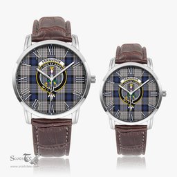 Scottish Ferguson Dress Family Crest Quartz Watch With Leather Strap - Tartan Watch Instafamous Quartz Leather Strap Plaid Watch Scottish Plaid Tartan Plaid - ScotsTee - scotstee.com