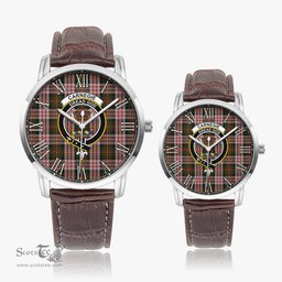 Scottish Carnegie Dress Family Crest Quartz Watch With Leather Strap - Tartan Watch Instafamous Quartz Leather Strap Plaid Watch Scottish Plaid Tartan Plaid - ScotsTee - scotstee.com