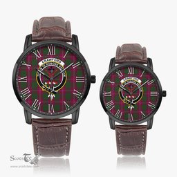 Scottish Crawford Family Crest Quartz Watch With Leather Strap - Tartan Watch Instafamous Quartz Leather Strap Plaid Watch Scottish Plaid Tartan Plaid - ScotsTee - scotstee.com