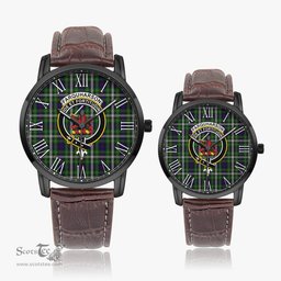 Scottish Farquharson Dress Family Crest Quartz Watch With Leather Strap - Tartan Watch Instafamous Quartz Leather Strap Plaid Watch Scottish Plaid Tartan Plaid - ScotsTee - scotstee.com