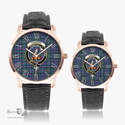 Scottish Cooper Family Crest Quartz Watch With Leather Strap - Tartan Watch Instafamous Quartz Leather Strap Plaid Watch Scottish Plaid Tartan Plaid - ScotsTee - scotstee.com