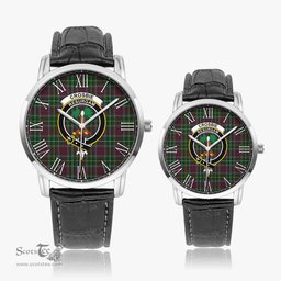 Scottish Crosbie Family Crest Quartz Watch With Leather Strap - Tartan Watch Instafamous Quartz Leather Strap Plaid Watch Scottish Plaid Tartan Plaid - ScotsTee - scotstee.com