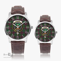 Scottish Crosbie Family Crest Quartz Watch With Leather Strap - Tartan Watch Instafamous Quartz Leather Strap Plaid Watch Scottish Plaid Tartan Plaid - ScotsTee - scotstee.com