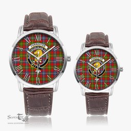Scottish Forrester Family Crest Quartz Watch With Leather Strap - Tartan Watch Instafamous Quartz Leather Strap Plaid Watch Scottish Plaid Tartan Plaid - ScotsTee - scotstee.com