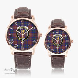 Scottish Chisholm Hunting Modern Family Crest Quartz Watch With Leather Strap - Tartan Watch Instafamous Quartz Leather Strap Plaid Watch Scottish Plaid Tartan Plaid - ScotsTee - scotstee.com