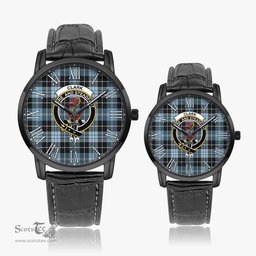 Scottish Clark Ancient Family Crest Quartz Watch With Leather Strap - Tartan Watch Instafamous Quartz Leather Strap Plaid Watch Scottish Plaid Tartan Plaid - ScotsTee - scotstee.com