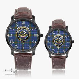 Scottish Edmonstone Family Crest Quartz Watch With Leather Strap - Tartan Watch Instafamous Quartz Leather Strap Plaid Watch Scottish Plaid Tartan Plaid - ScotsTee - scotstee.com