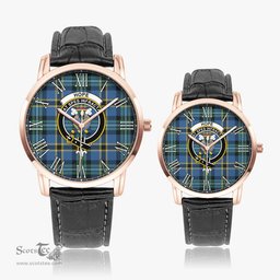 Scottish Hope Ancient Family Crest Quartz Watch With Leather Strap - Tartan Watch Instafamous Quartz Leather Strap Plaid Watch Scottish Plaid Tartan Plaid - ScotsTee - scotstee.com