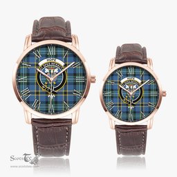 Scottish Hope Ancient Family Crest Quartz Watch With Leather Strap - Tartan Watch Instafamous Quartz Leather Strap Plaid Watch Scottish Plaid Tartan Plaid - ScotsTee - scotstee.com