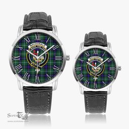 Scottish MacDonald of the Isles Hunting Modern Family Crest Quartz Watch With Leather Strap - Tartan Watch Instafamous Quartz Leather Strap Plaid Watch Scottish Plaid Tartan Plaid - ScotsTee - scotstee.com