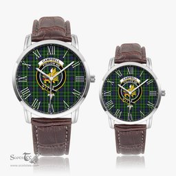 Scottish Campbell of Breadalbane Family Crest Quartz Watch With Leather Strap - Tartan Watch Instafamous Quartz Leather Strap Plaid Watch Scottish Plaid Tartan Plaid - ScotsTee - scotstee.com