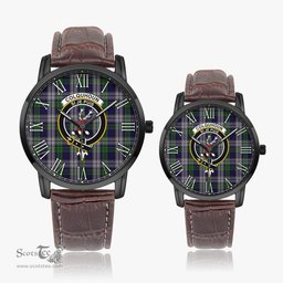 Scottish Colquhoun Dress Family Crest Quartz Watch With Leather Strap - Tartan Watch Instafamous Quartz Leather Strap Plaid Watch Scottish Plaid Tartan Plaid - ScotsTee - scotstee.com