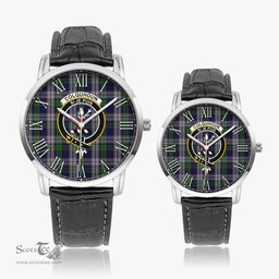 Scottish Colquhoun Dress Family Crest Quartz Watch With Leather Strap - Tartan Watch Instafamous Quartz Leather Strap Plaid Watch Scottish Plaid Tartan Plaid - ScotsTee - scotstee.com