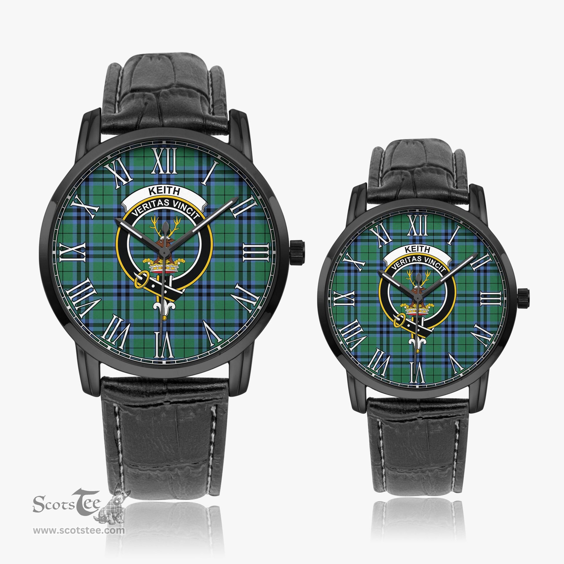Scottish Keith Ancient Family Crest Quartz Watch With Leather Strap - Tartan Watch Instafamous Quartz Leather Strap Plaid Watch Scottish Plaid Tartan Plaid - ScotsTee - scotstee.com