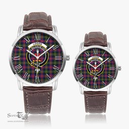 Scottish Logan Modern Family Crest Quartz Watch With Leather Strap - Tartan Watch Instafamous Quartz Leather Strap Plaid Watch Scottish Plaid Tartan Plaid - ScotsTee - scotstee.com