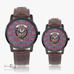 Scottish Lindsay Ancient Family Crest Quartz Watch With Leather Strap - Tartan Watch Instafamous Quartz Leather Strap Plaid Watch Scottish Plaid Tartan Plaid - ScotsTee - scotstee.com