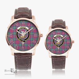 Scottish Lindsay Ancient Family Crest Quartz Watch With Leather Strap - Tartan Watch Instafamous Quartz Leather Strap Plaid Watch Scottish Plaid Tartan Plaid - ScotsTee - scotstee.com