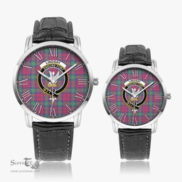 Scottish Lindsay Ancient Family Crest Quartz Watch With Leather Strap - Tartan Watch Instafamous Quartz Leather Strap Plaid Watch Scottish Plaid Tartan Plaid - ScotsTee - scotstee.com