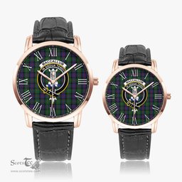 Scottish MacCallum Family Crest Quartz Watch With Leather Strap - Tartan Watch Instafamous Quartz Leather Strap Plaid Watch Scottish Plaid Tartan Plaid - ScotsTee - scotstee.com