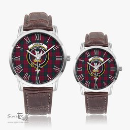 Scottish Lindsay Family Crest Quartz Watch With Leather Strap - Tartan Watch Instafamous Quartz Leather Strap Plaid Watch Scottish Plaid Tartan Plaid - ScotsTee - scotstee.com