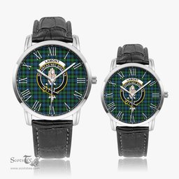 Scottish Lamont Family Crest Quartz Watch With Leather Strap - Tartan Watch Instafamous Quartz Leather Strap Plaid Watch Scottish Plaid Tartan Plaid - ScotsTee - scotstee.com