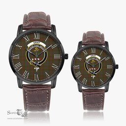 Scottish Gray Family Crest Quartz Watch With Leather Strap - Tartan Watch Instafamous Quartz Leather Strap Plaid Watch Scottish Plaid Tartan Plaid - ScotsTee - scotstee.com