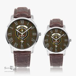 Scottish Gray Family Crest Quartz Watch With Leather Strap - Tartan Watch Instafamous Quartz Leather Strap Plaid Watch Scottish Plaid Tartan Plaid - ScotsTee - scotstee.com