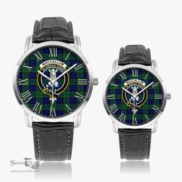 Scottish MacCallum Modern Family Crest Quartz Watch With Leather Strap - Tartan Watch Instafamous Quartz Leather Strap Plaid Watch Scottish Plaid Tartan Plaid - ScotsTee - scotstee.com