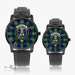 Scottish MacCallum Modern Family Crest Quartz Watch With Leather Strap - Tartan Watch Instafamous Quartz Leather Strap Plaid Watch Scottish Plaid Tartan Plaid - ScotsTee - scotstee.com